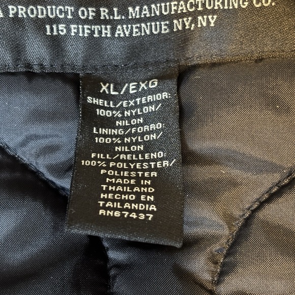 Vintage Ralph Lauren Polo Jeans Co. Full Zip Black Jacket Mens XL Quilted Hoodie - Picture 5 of 11